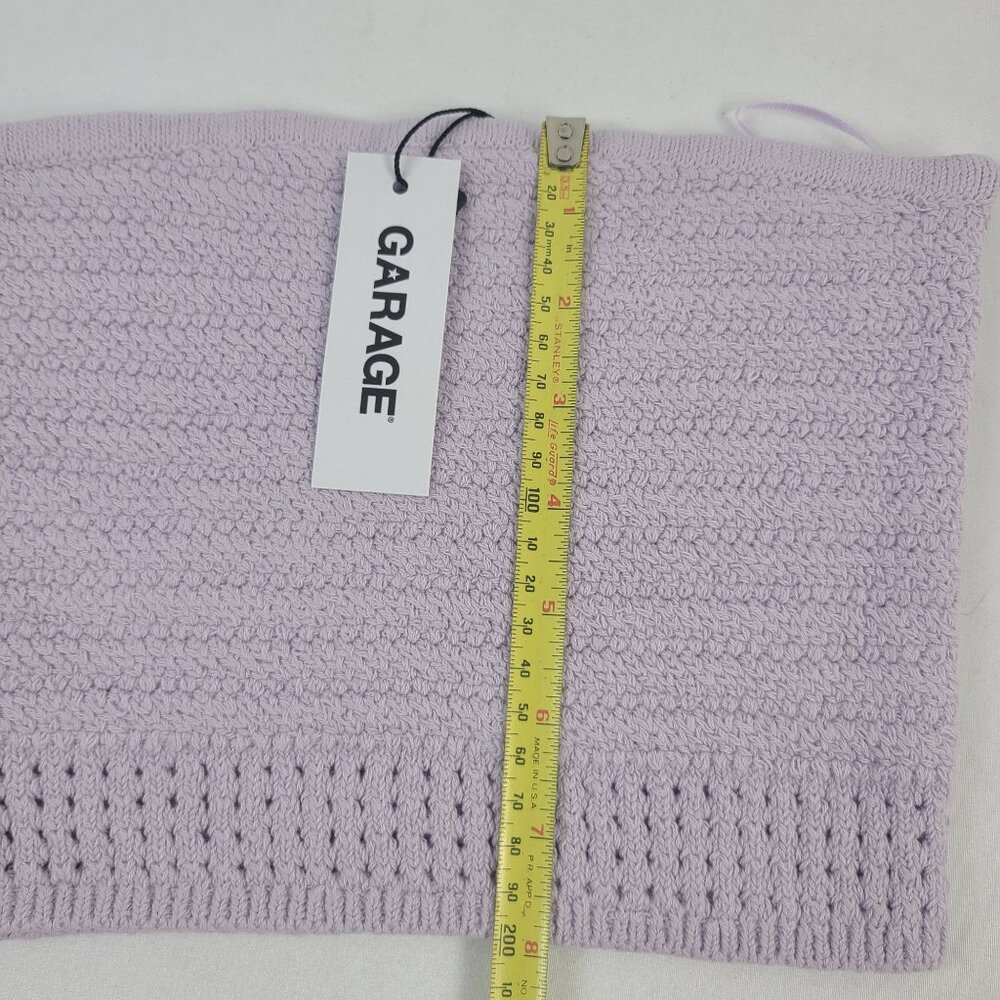 NWT Garage Bandeau Crochet Tube Top Orchid Petal Sz XS Cotton Blend - Picture 4 of 6